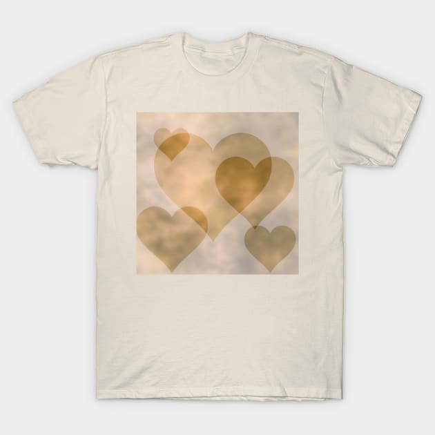 Old Parchment Hearts - Valentine's Day Pattern T-Shirt by ButterflyInTheAttic